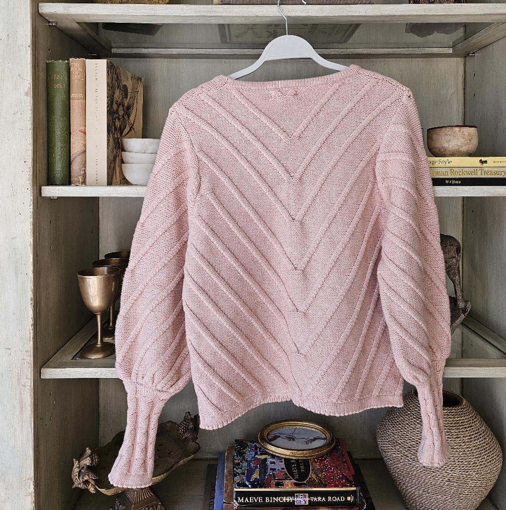 ALLISON NY Adelle Chunky Knit Blush Pink Sweater - Picture 5 of 7